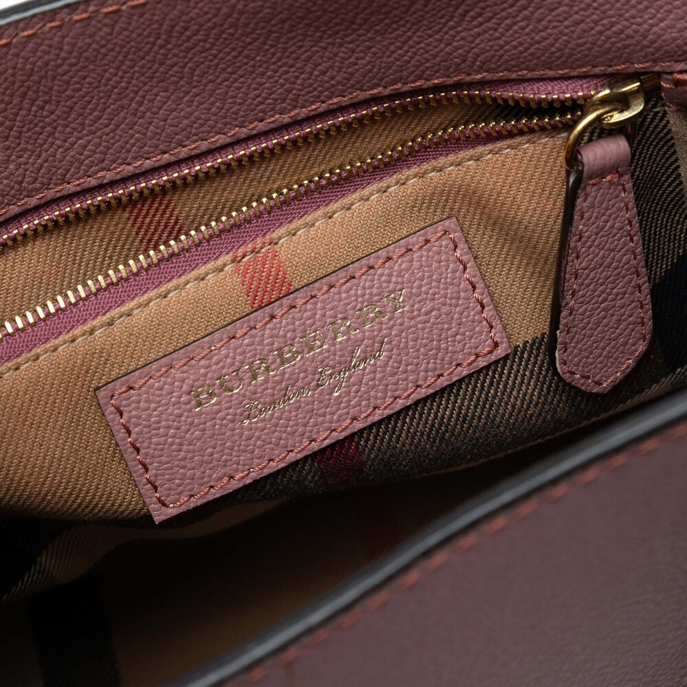 Pre-Loved Burberry Small Grained Leather Buckle Tote - Picture 5 of 8